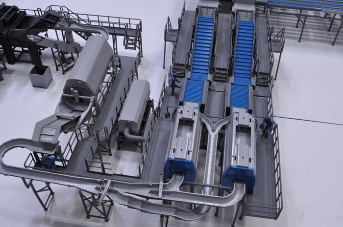 3D打印縮放等比例模型(庫)解決企業(yè)生產線復雜問題,3D打印出生產線模型展示圖