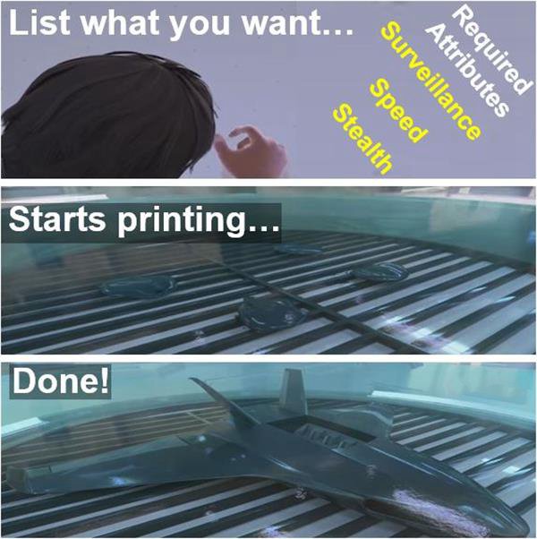 科幻片中長出來的3D打印軍用無人機Chemputer不久后面市